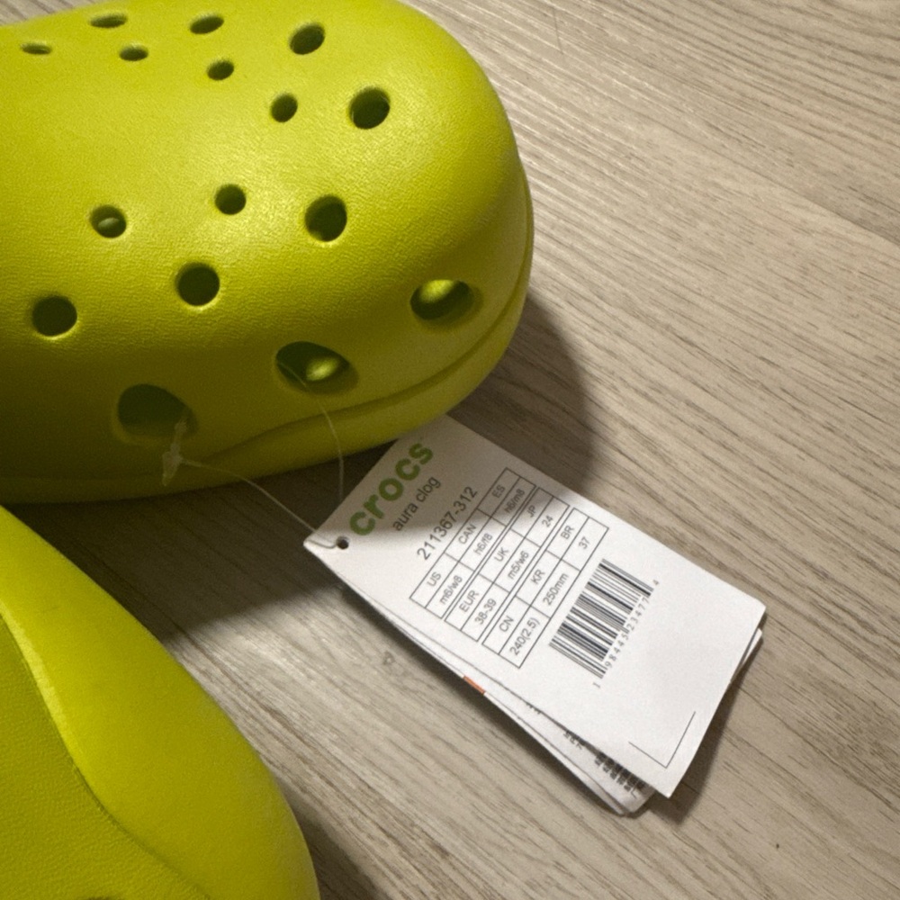 Crocs Aura Clogs Kiwi Green Color 2” Heel NWT Mens Size 6/Womens Size 8 - Picture 8 of 10